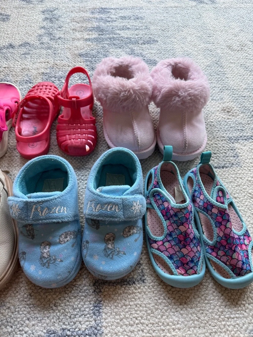 Cat & Jack Pink, Blue and Cream Kids Shoe Bundle